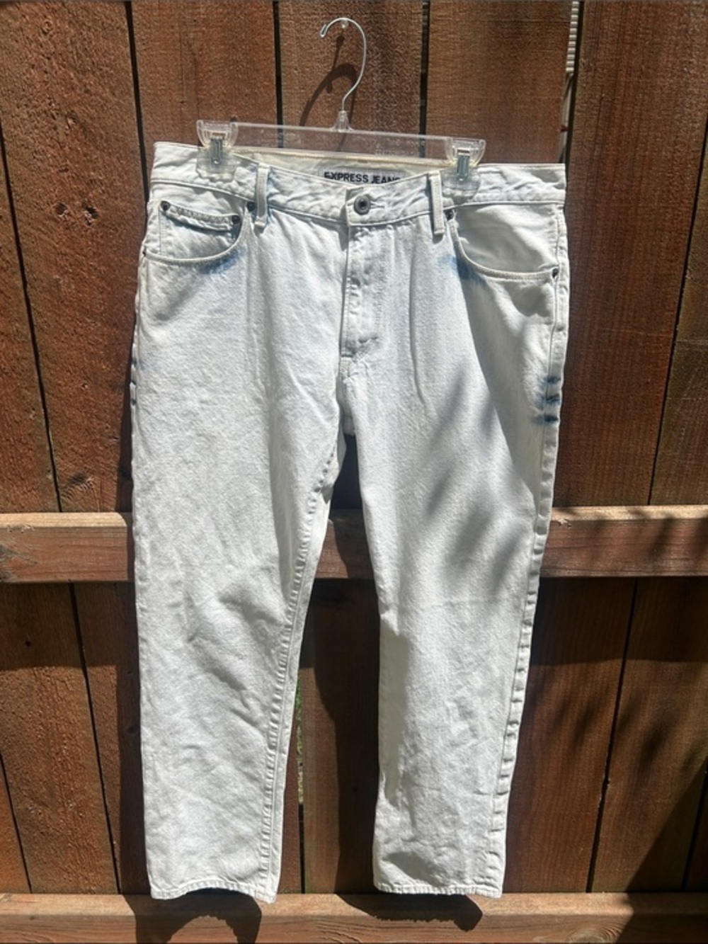 Vintage Y2K Express Denim White Jeans Size 34x32
